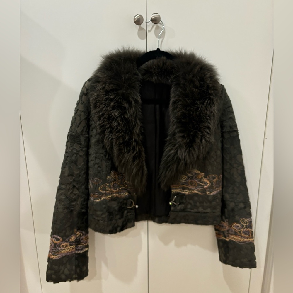 Authentic Fox Fur Jacket / European Designer - Picture 2 of 5